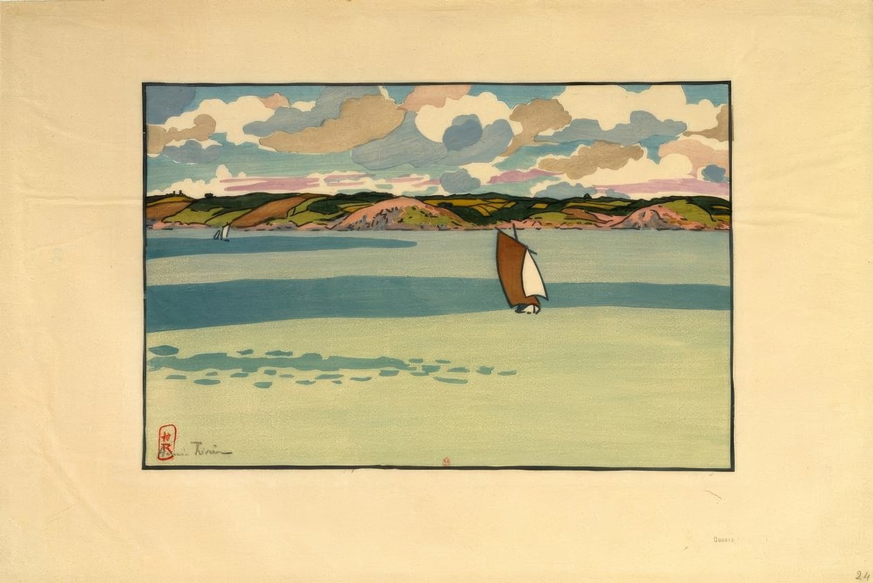 Barca, baia di Fresnaye (Saint-Cast) da Henri Rivière