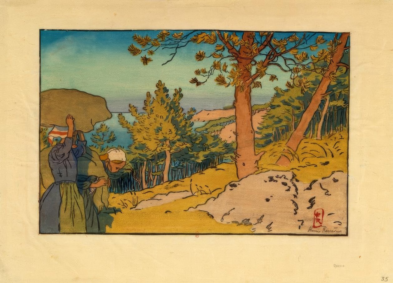 Bosco di Pini a Kermarie (Loguivy) da Henri Rivière