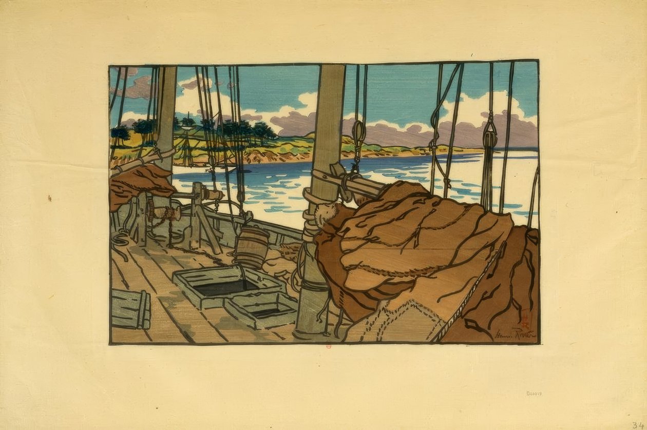 Pescatore di Aragoste alla Foce del Trieux (Loguivy) da Henri Rivière