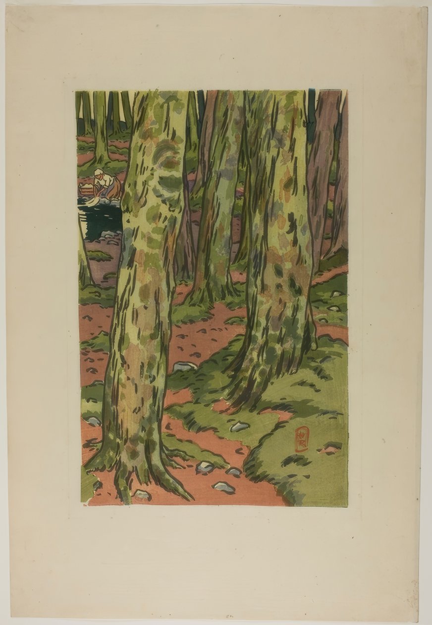 Lavatoio nel bosco a Loguivy da Henri Rivière