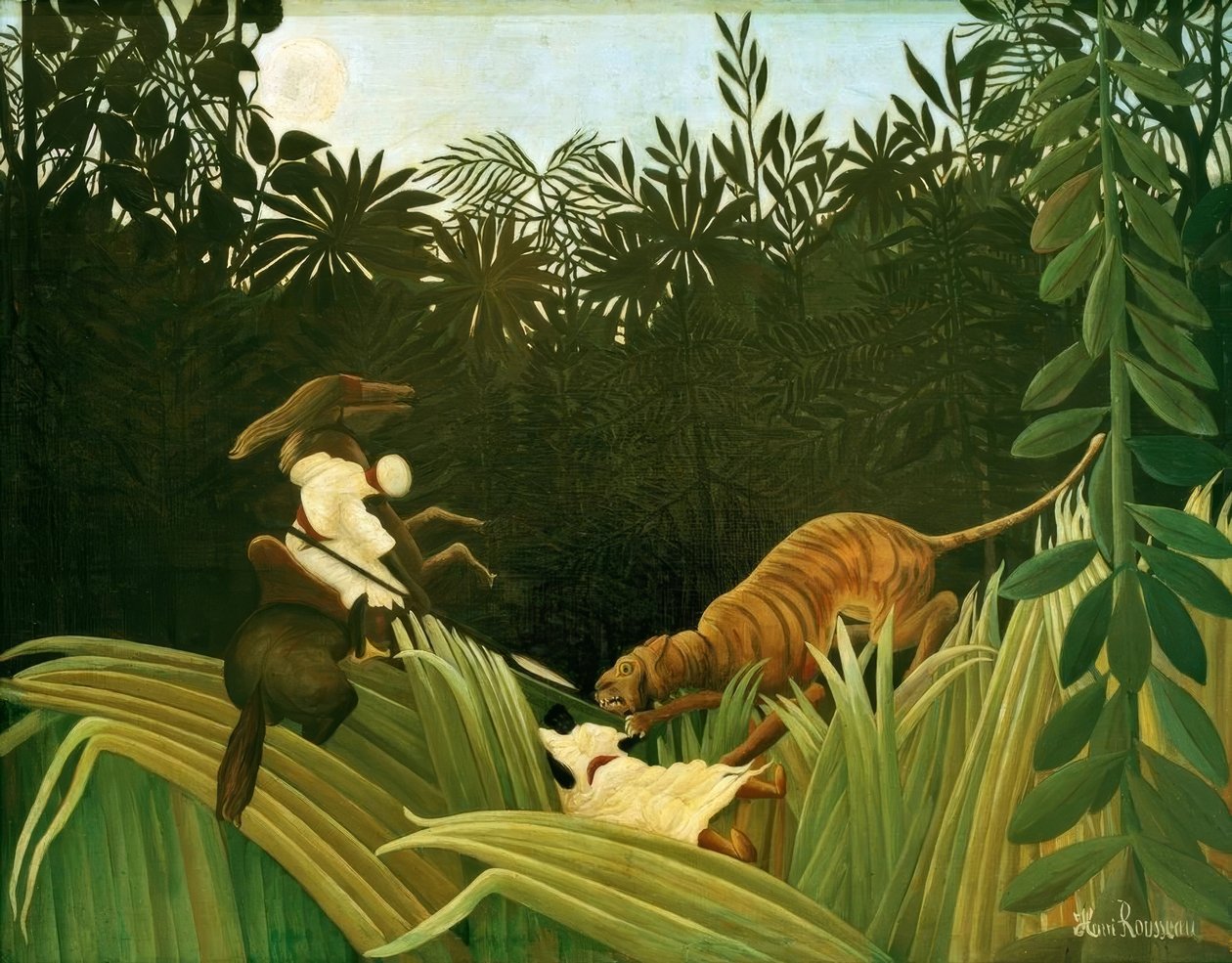 Esploratori attaccati da una tigre da Henri Rousseau