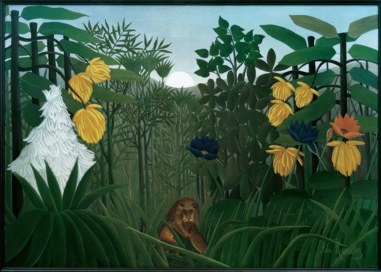 Il pasto del leone da Henri Rousseau