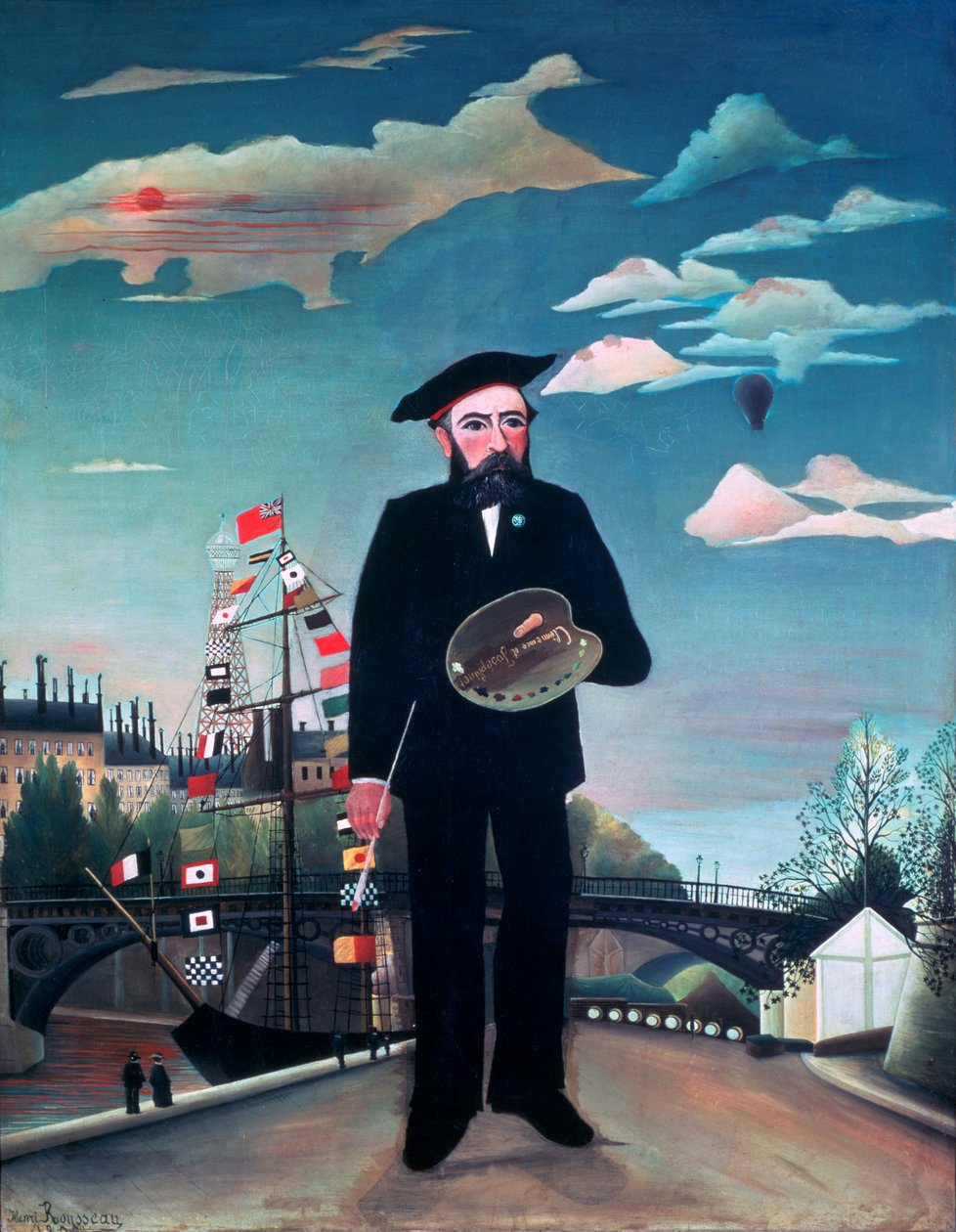 Autoritratto, da LIle Saint-Louis, 1890 da Henri Rousseau