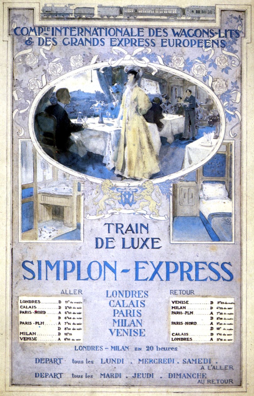 Treno di lusso Simplon Express da Henri Toussaint