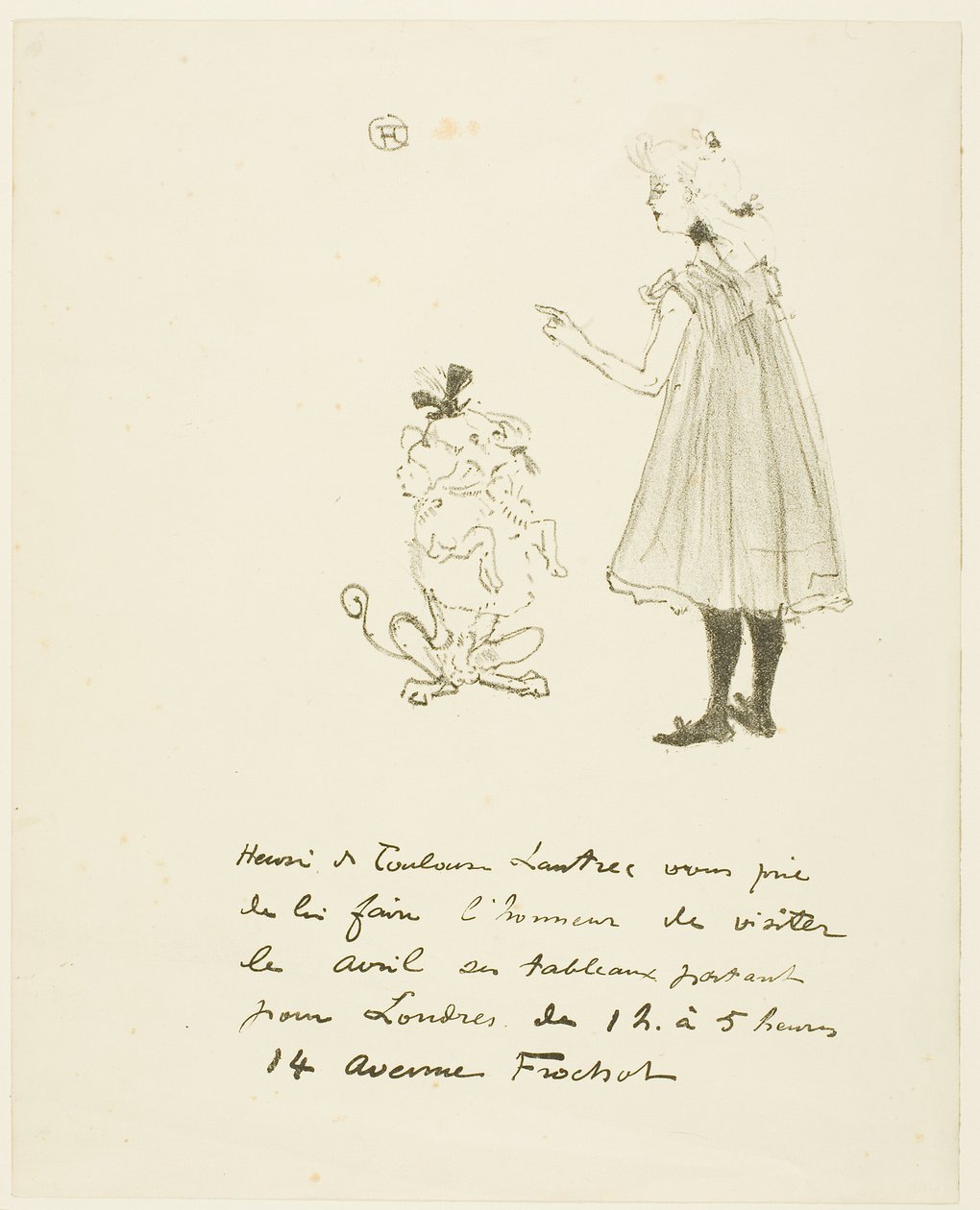 Invito a una mostra da Henri de Toulouse Lautrec