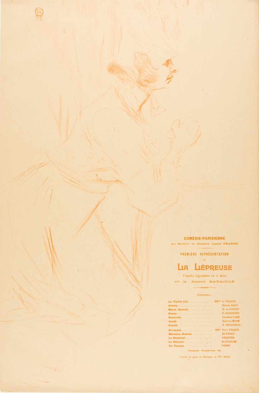 Programma per La Lépreuse da Henri de Toulouse Lautrec