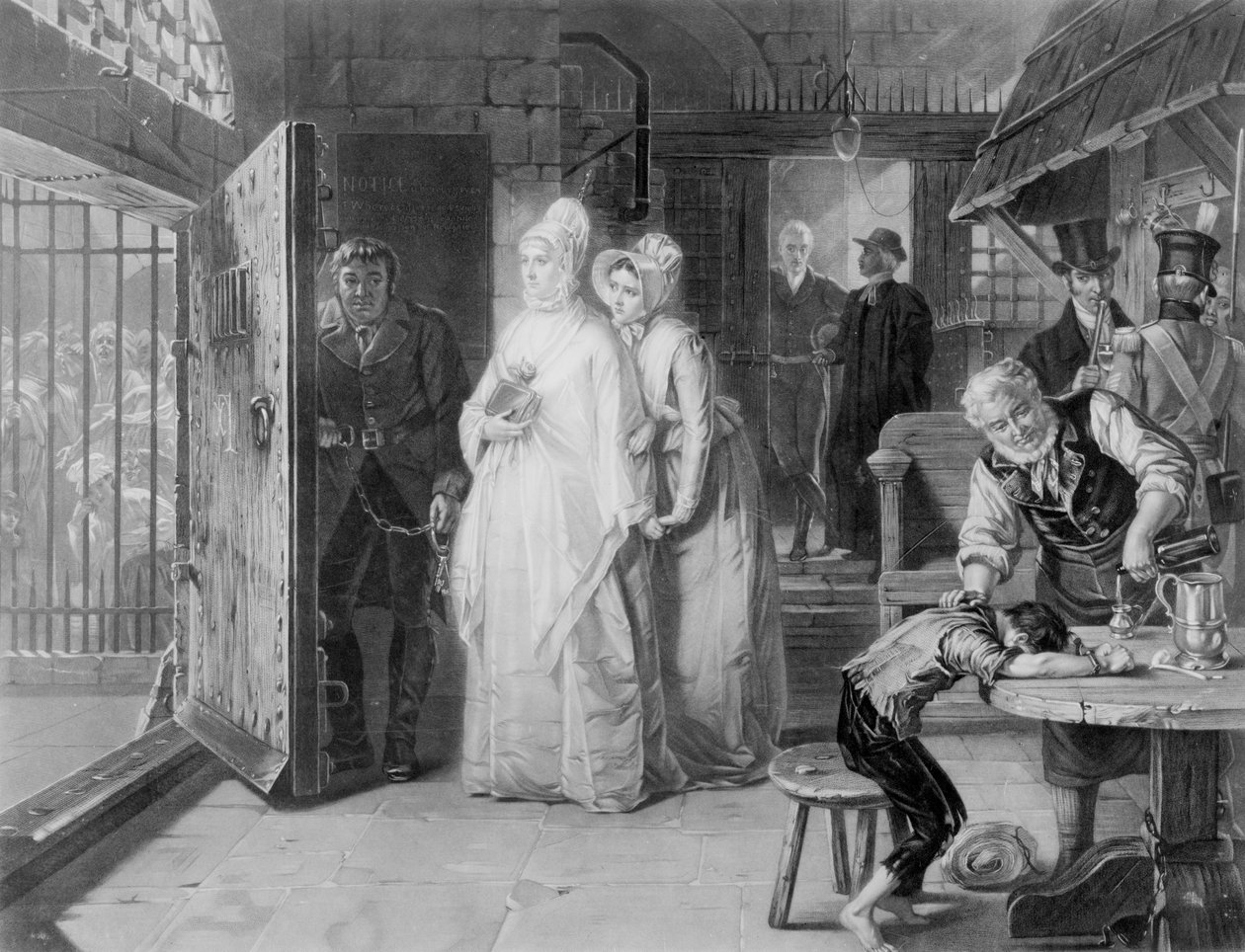 La signora Fry in visita alla prigione di Newgate, 1893 da Henrietta Mary Ward