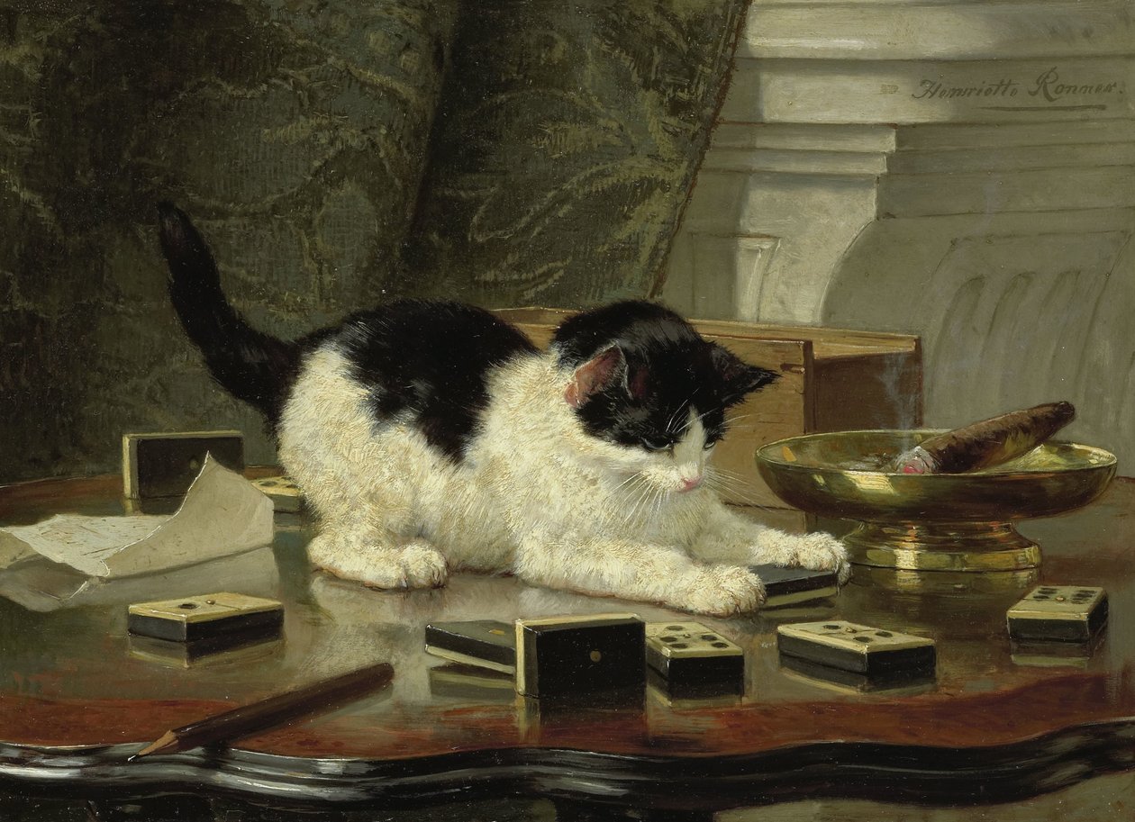Il gatto che gioca da Henriëtte Ronner