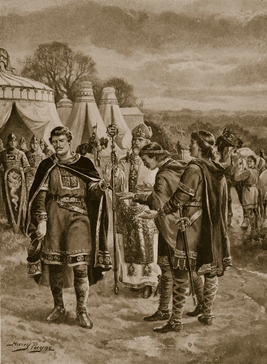 Guglielmo offre la corona a Berkhampstead, 1066, illustrazione da 