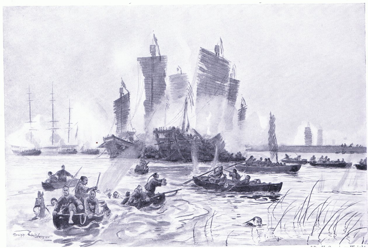 La battaglia tra i pirati e la marina imperiale da Henry Charles Seppings Wright