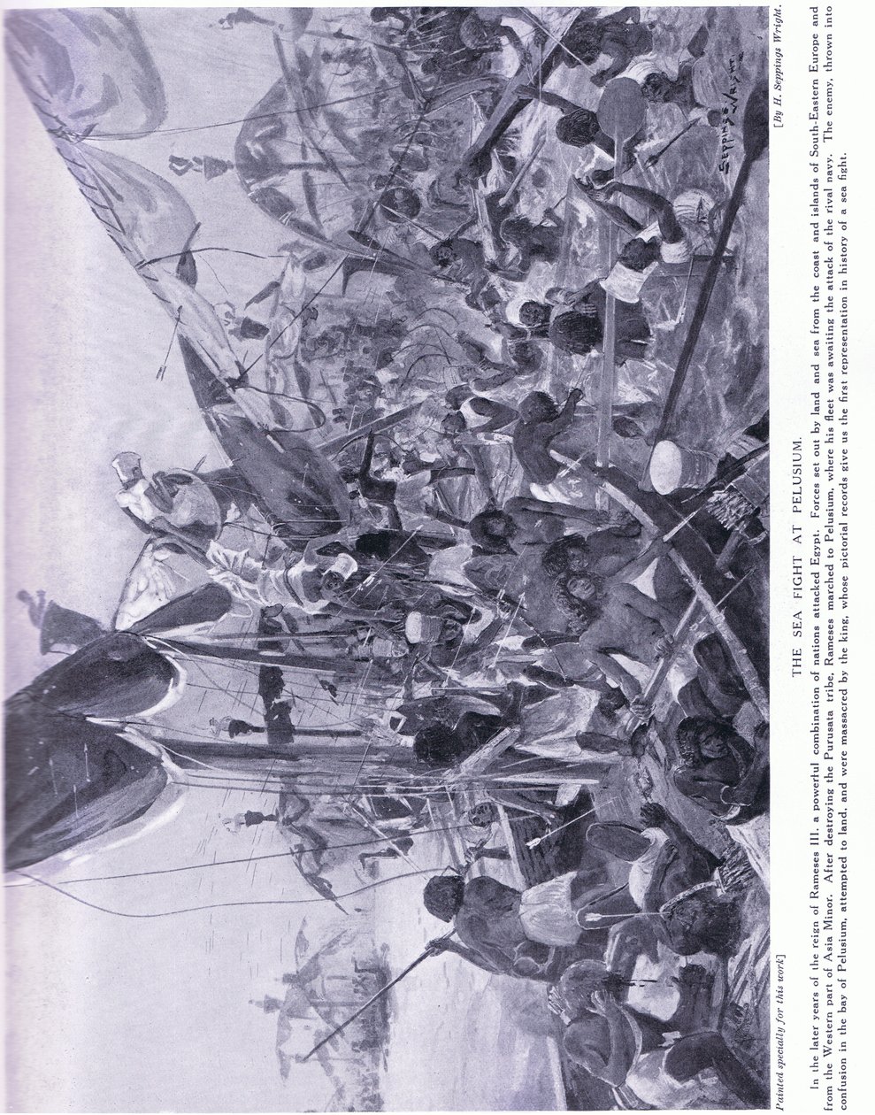 La battaglia navale di Pelusio da Henry Charles Seppings Wright