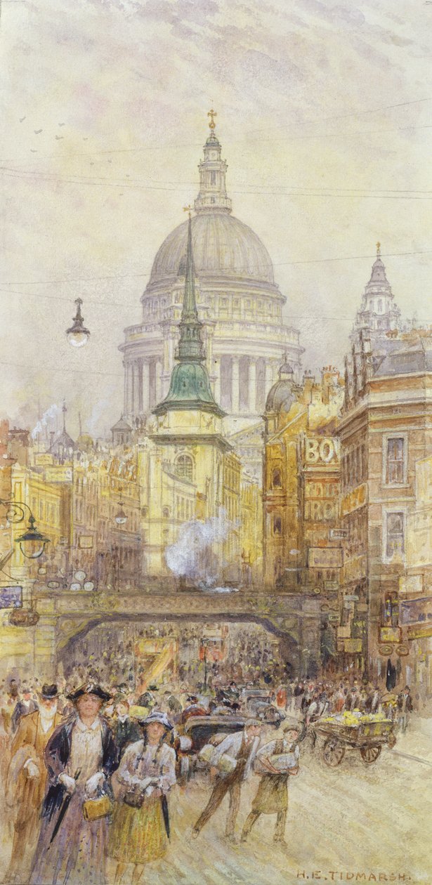 Veduta di Fleet Street, c.1920 da Henry Edward Tidmarsh