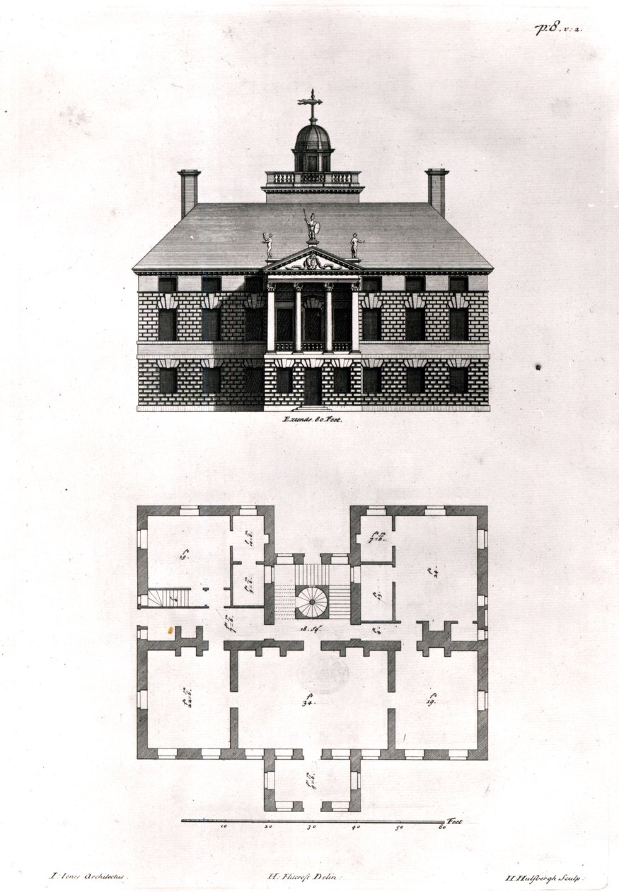 Progetti di Inigo Jones, 1727 da Henry Flitcroft