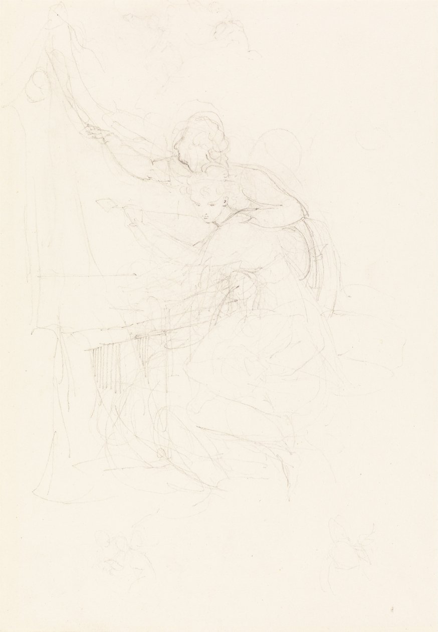 Ragazza e giovane a un tavolo da Johann Heinrich Füssli