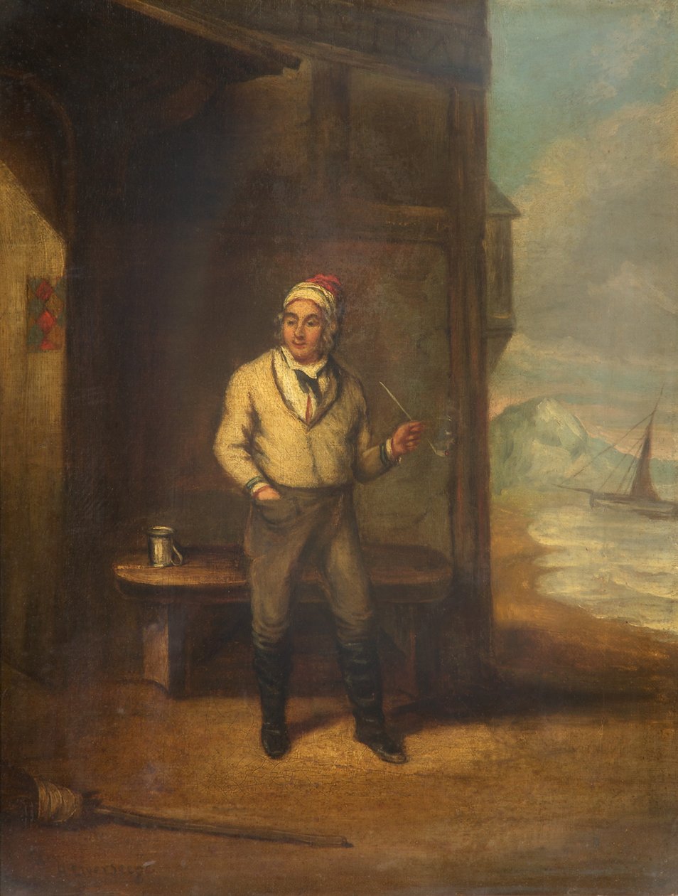 Godendosi una pipa, c.1820-32 da Henry Liverseege