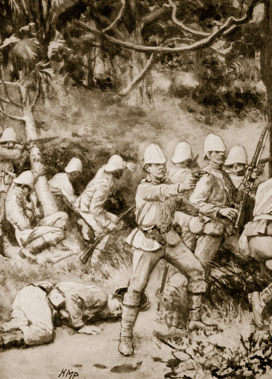 Apertura di una strada attraverso la foresta sulla via per Coomassie da Henry Marriott Paget