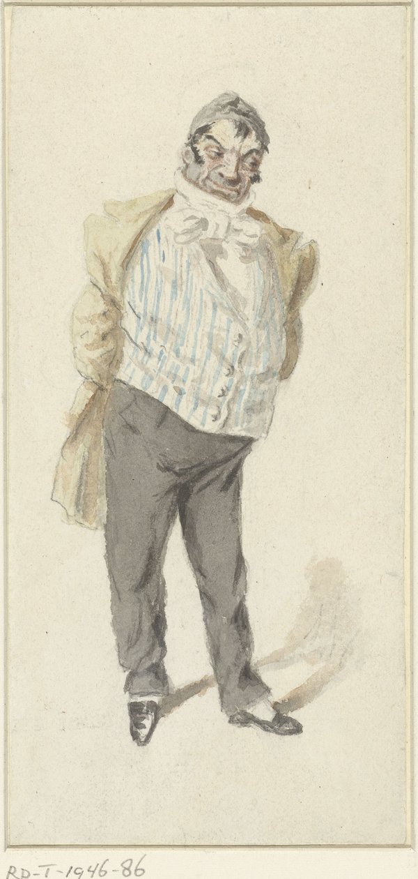 Caricatura di un gentiluomo in piedi da Henry Bonaventure Monnier