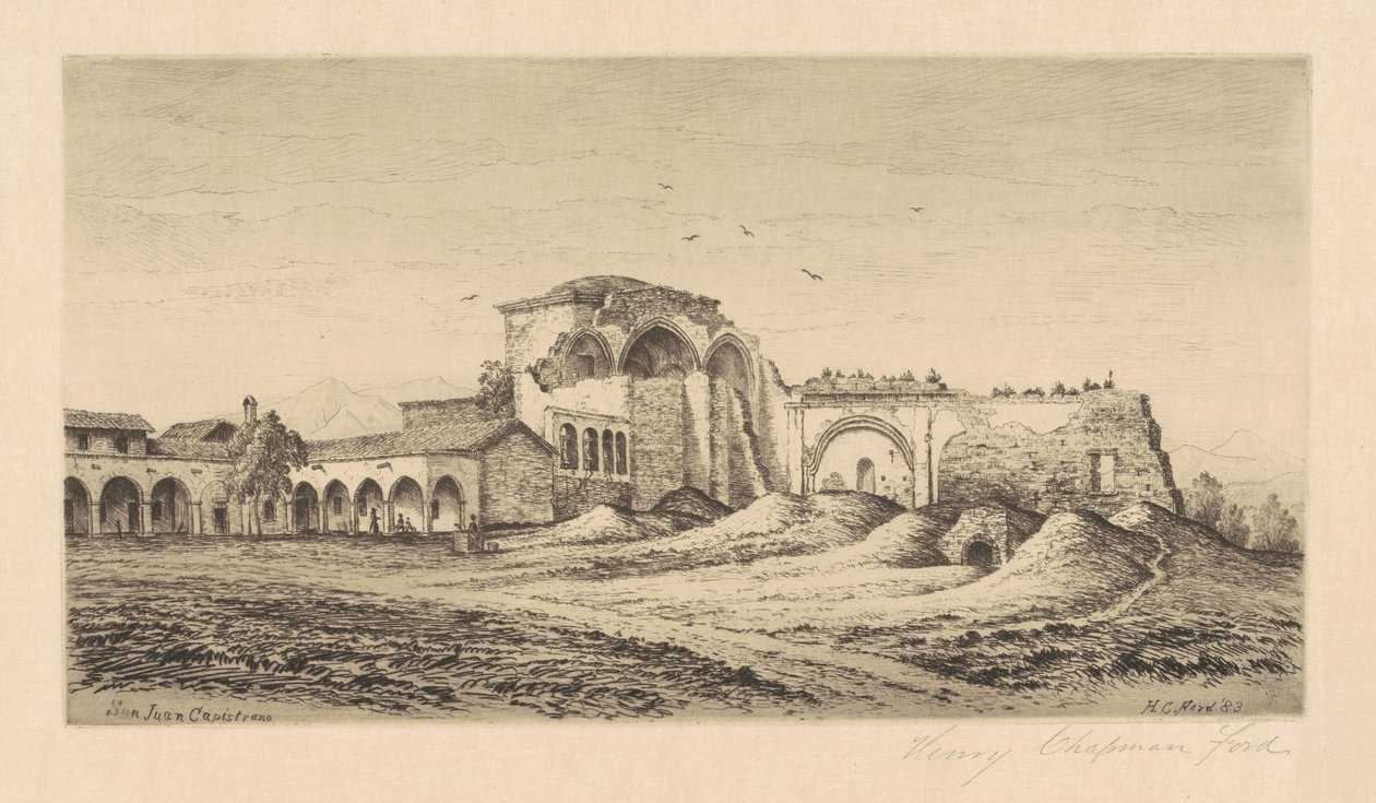 Missione San Juan Capistrano, 1883 da Henry Chapman Ford