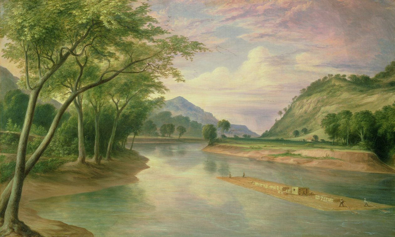 Fiume Ohio vicino a Marietta, 1855 da Henry Cheever Pratt