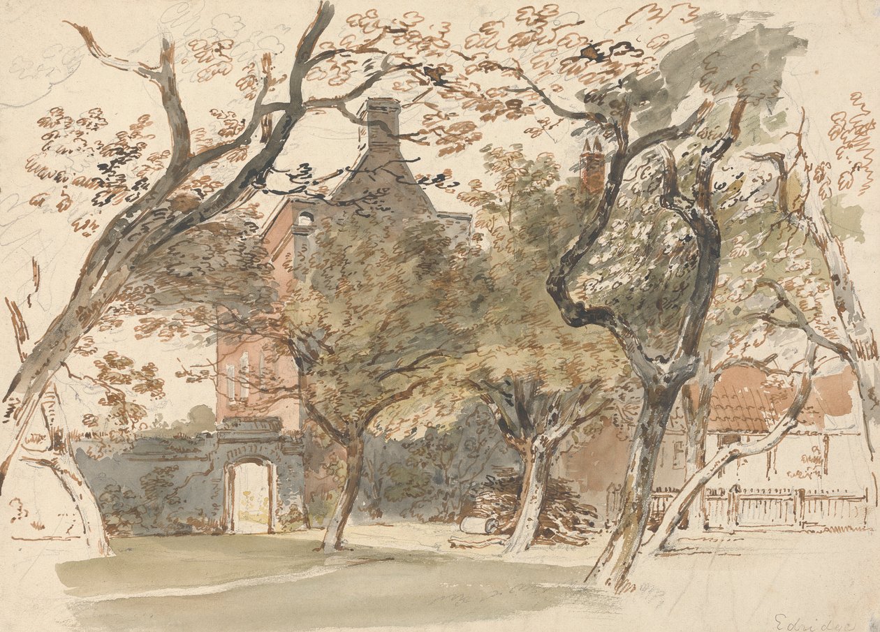 Parte di una casa e giardino da Henry Edridge