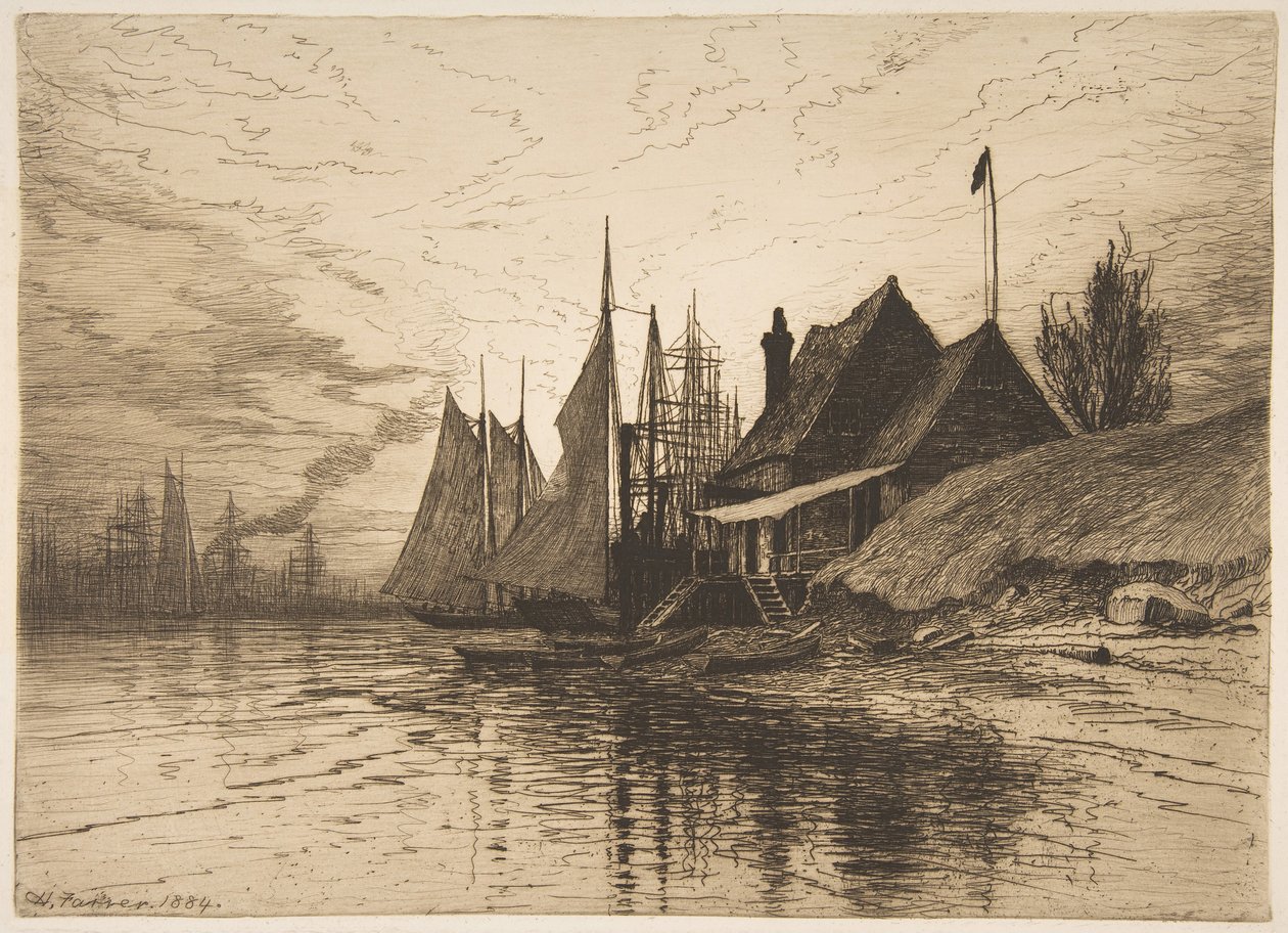 Sera, porto di New York, 1884 da Henry Farrer