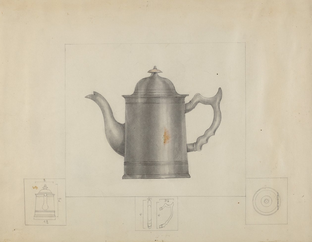 Caffettiera in peltro da Henry Meyers