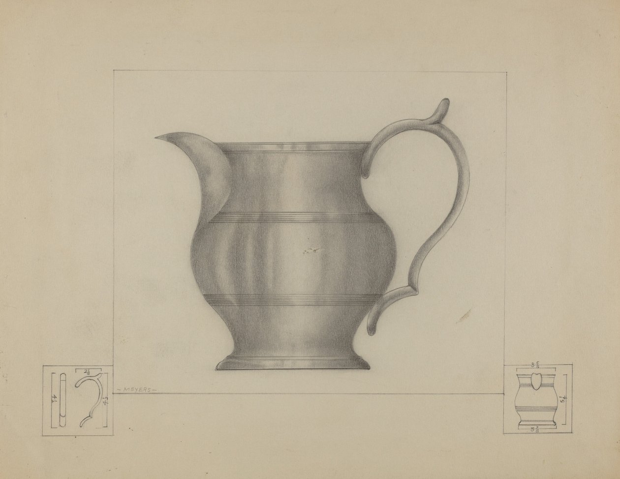 Brocca di peltro da Henry Meyers