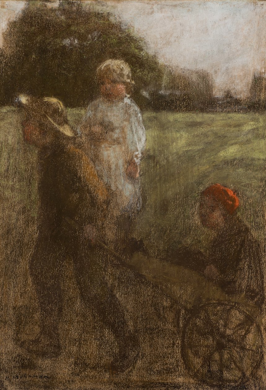 Bambini con carriola da Henry Muhrmann