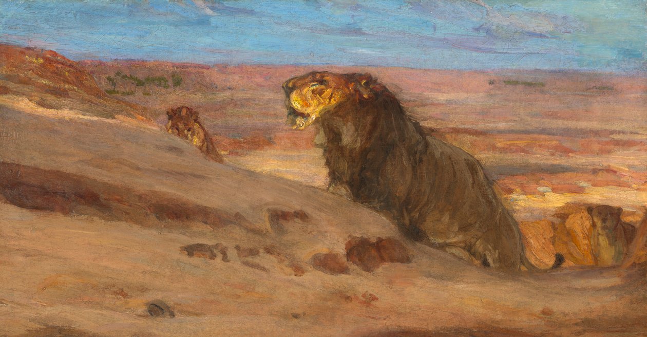 Leoni nel deserto da Henry Ossawa Tanner