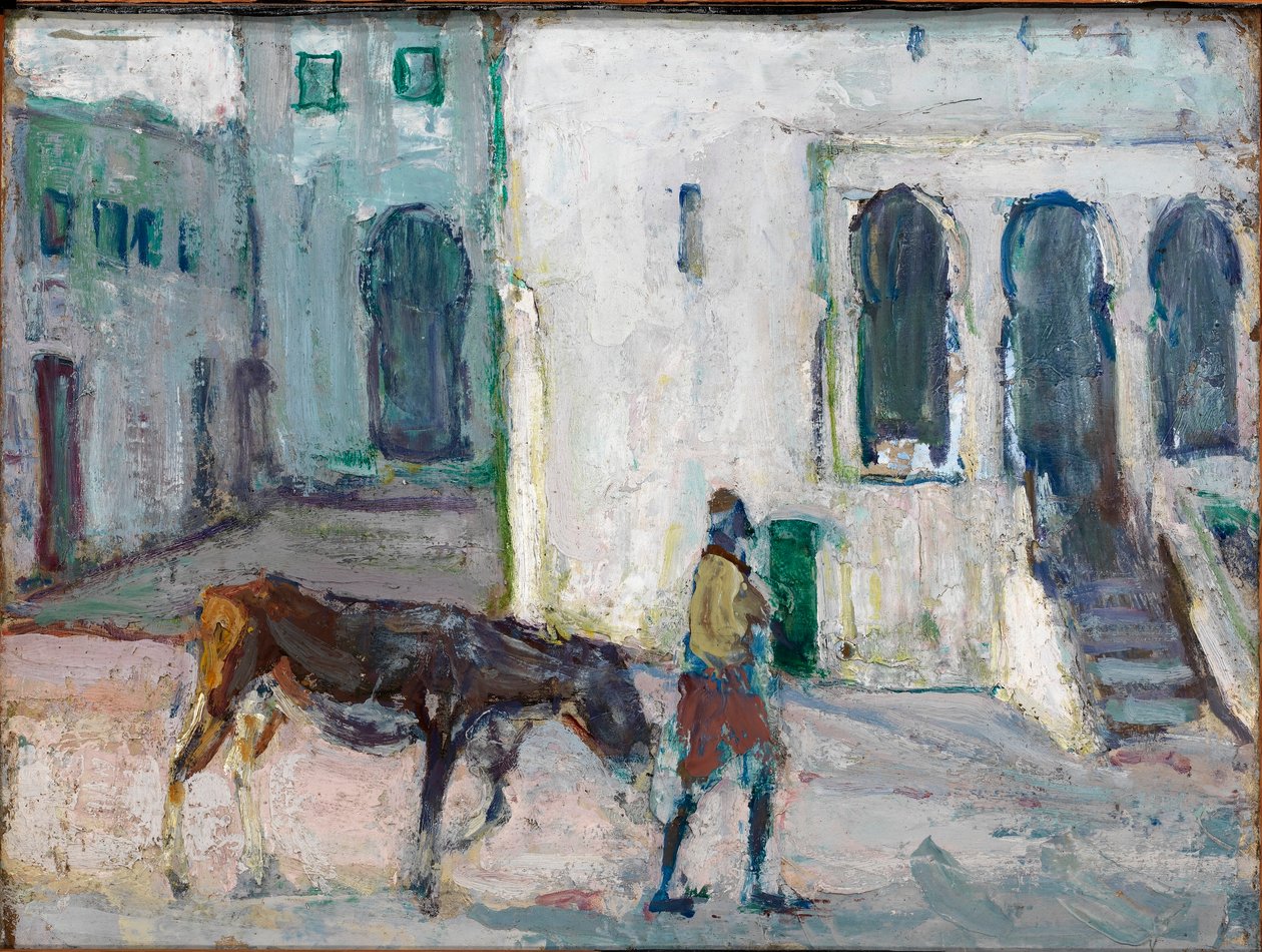 Scena di strada, Tangeri (Uomo che conduce un vitello) da Henry Ossawa Tanner