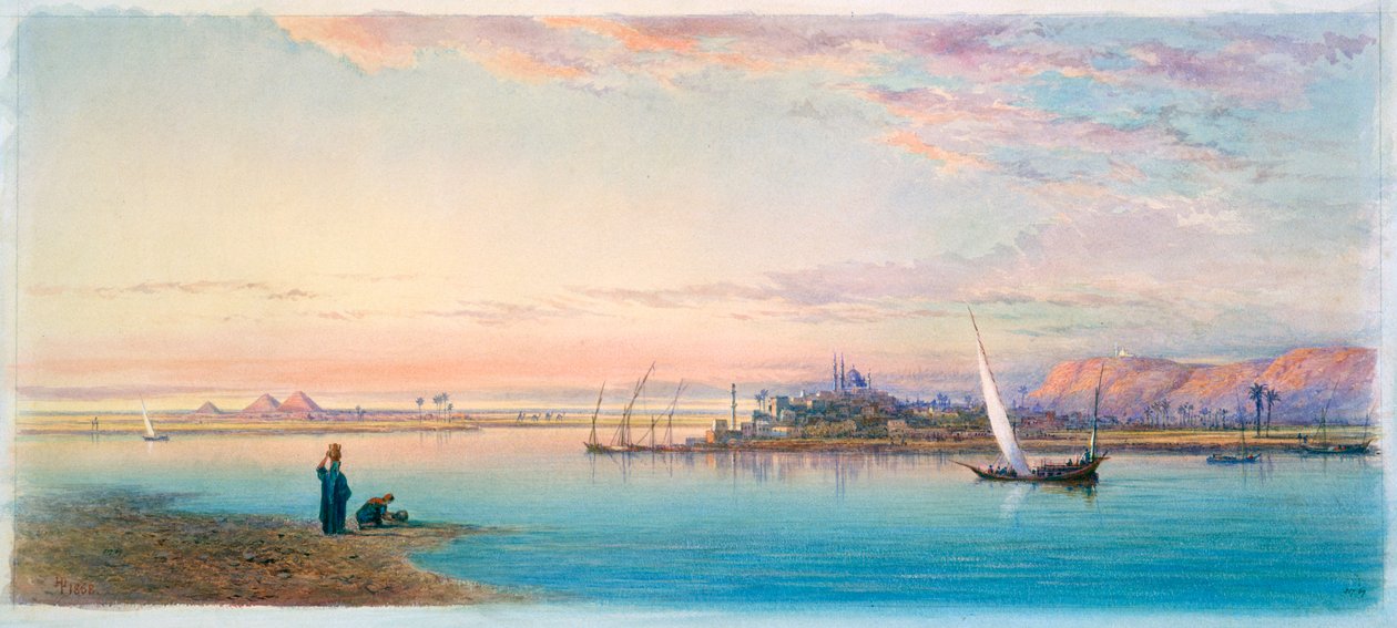 Il Nilo a Bulaq, Egitto, 1868 da Henry Pilleau