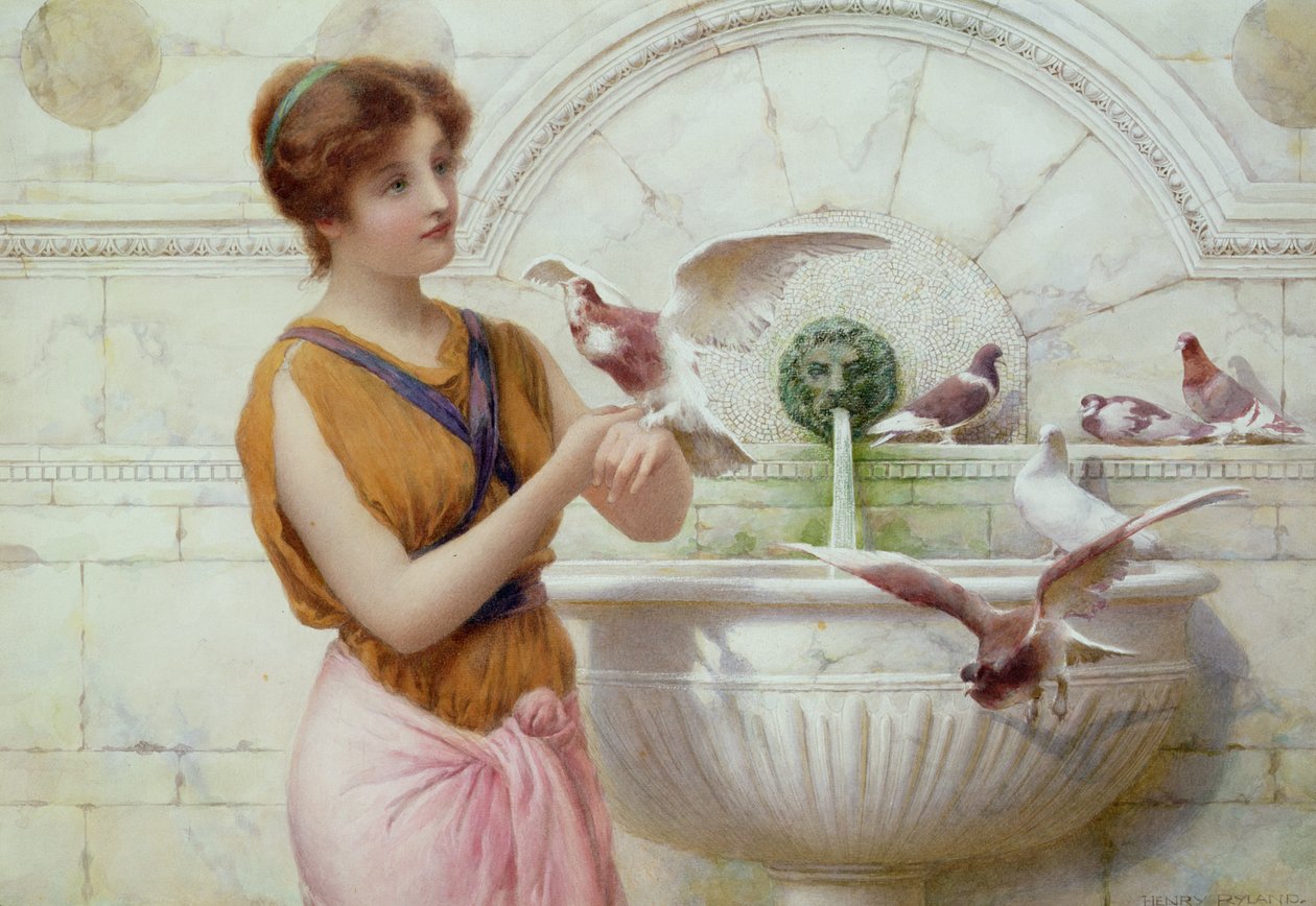 Vicino alla fontana da Henry Ryland