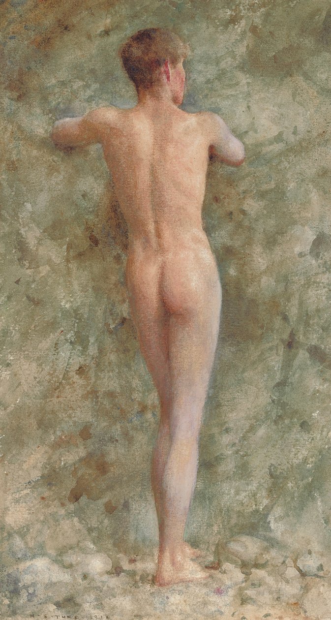 Un nudo maschile in piedi da Henry Scott Tuke