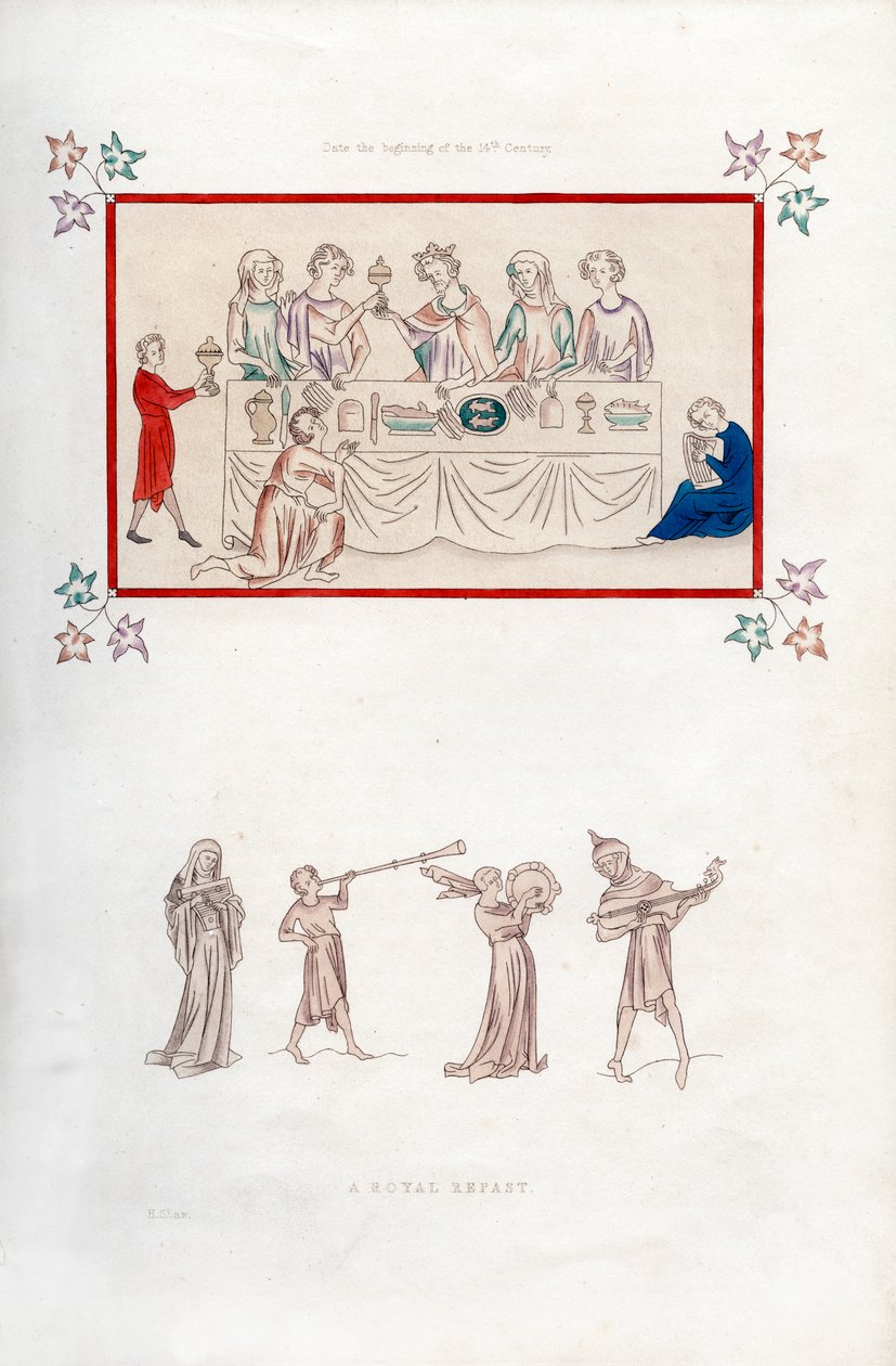 Un banchetto reale, inizi del XIV secolo da Henry Shaw
