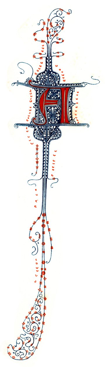 Lettera iniziale A, XIV secolo da Henry Shaw