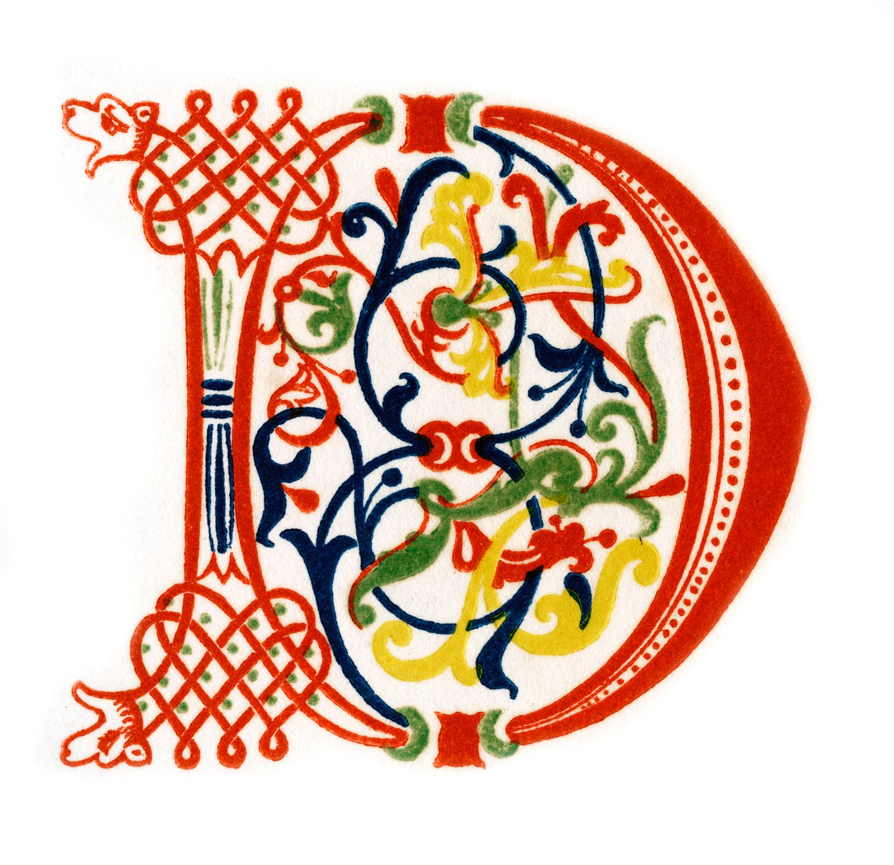 Lettera iniziale D, fine 12° secolo da Henry Shaw
