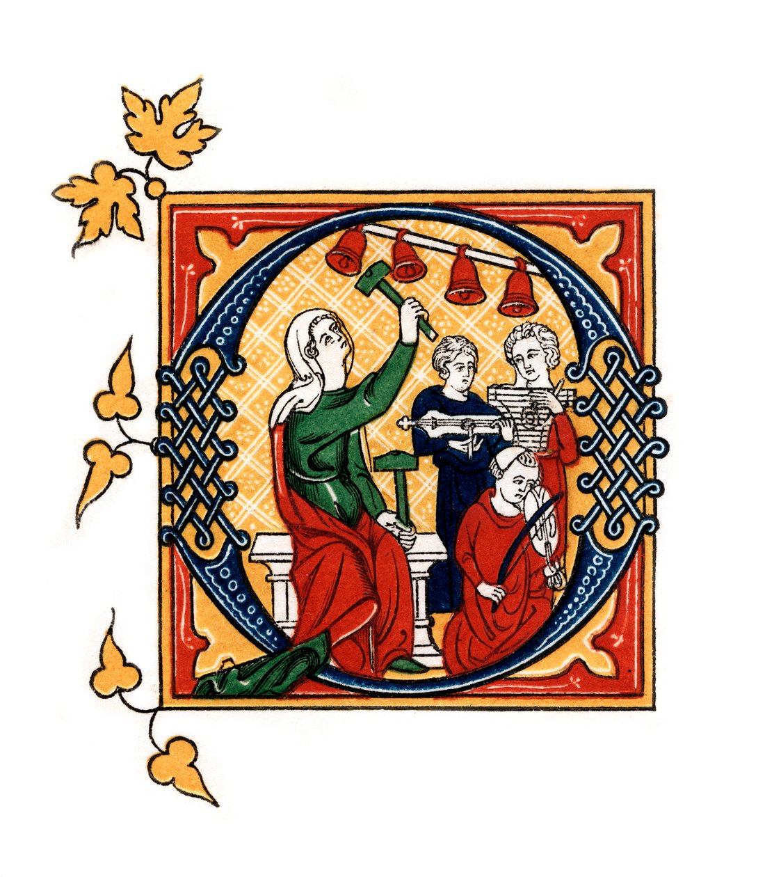 Lettera iniziale O, XIV secolo, 1843 da Henry Shaw