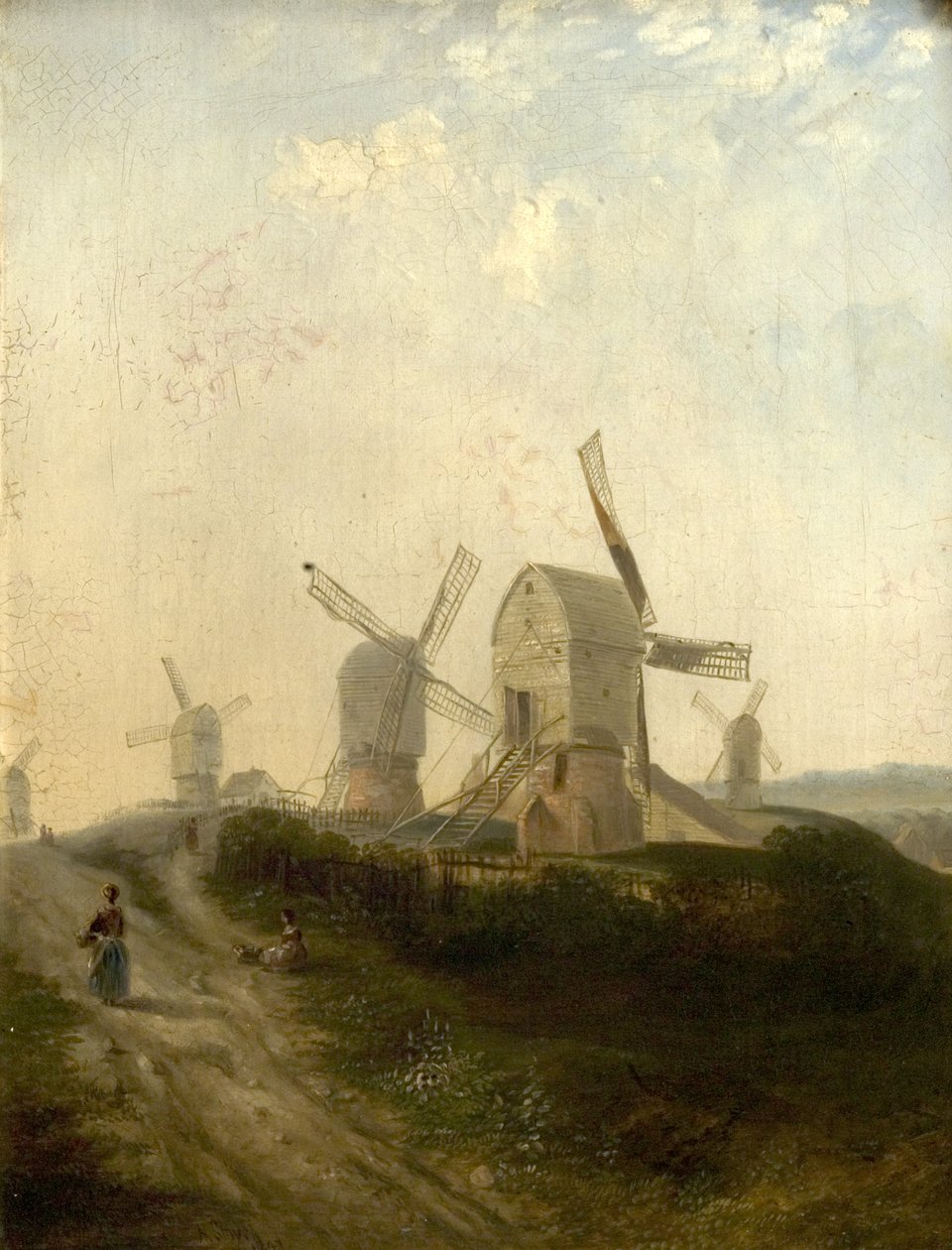 Mulini a vento nella foresta di Nottingham, 1847 da Henry Smyth