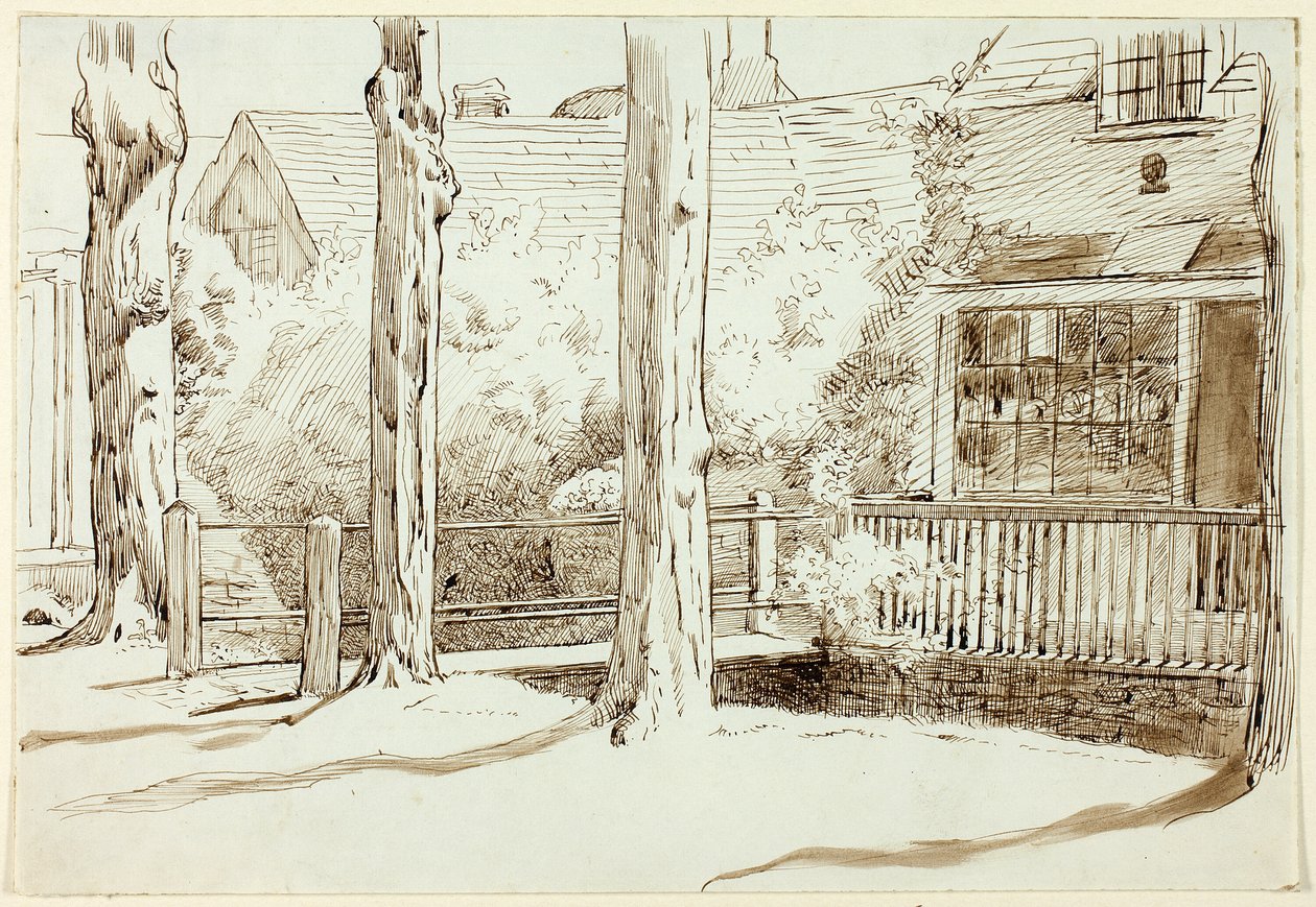 Casa e alberi secolari da Henry Stacy Marks