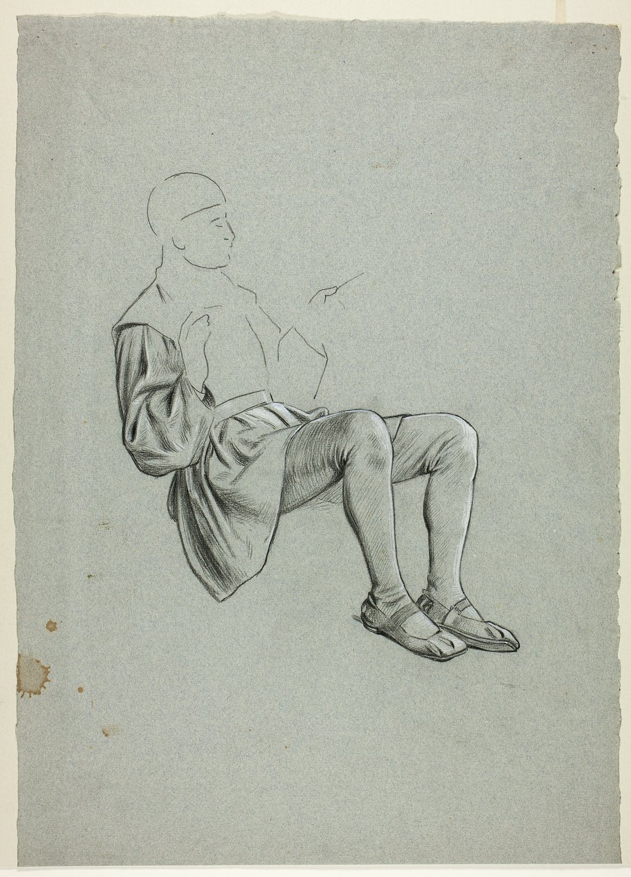 Schizzo incompiuto di uomo seduto da Henry Stacy Marks