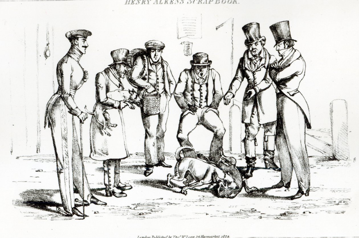 Combattimento di cani, 1824 da Henry Thomas Alken
