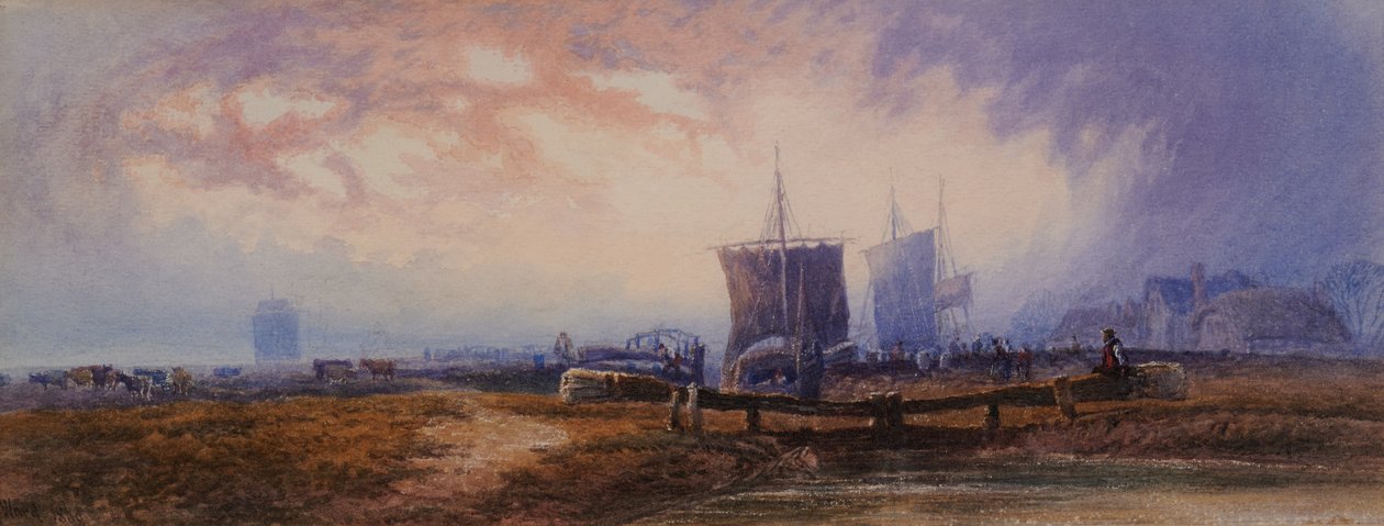 Scena del canale con chiuse da Henry Ward