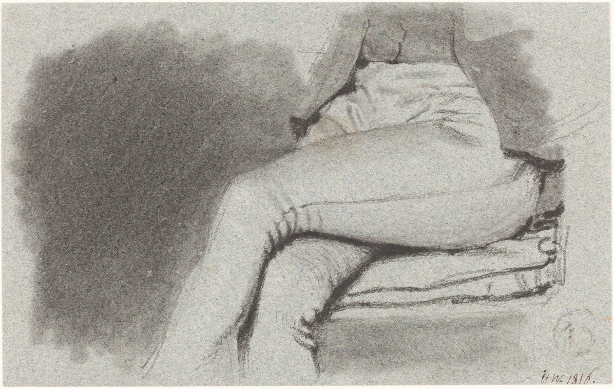 Studio delle gambe di un uomo seduto da Henry Wyatt