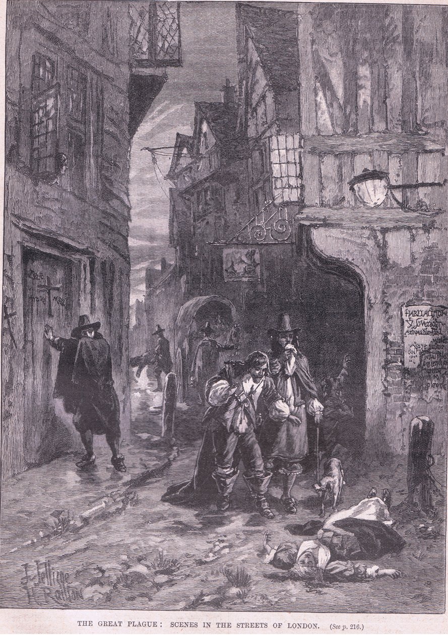 La Grande Peste: Scene nelle strade di Londra AD 1665 da Herbert Railton