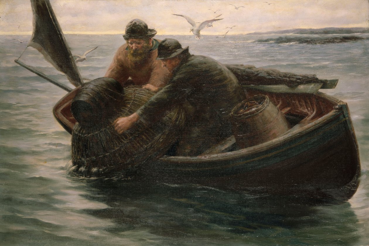 Tirando su la nassa per aragoste da Herbert E. Butler