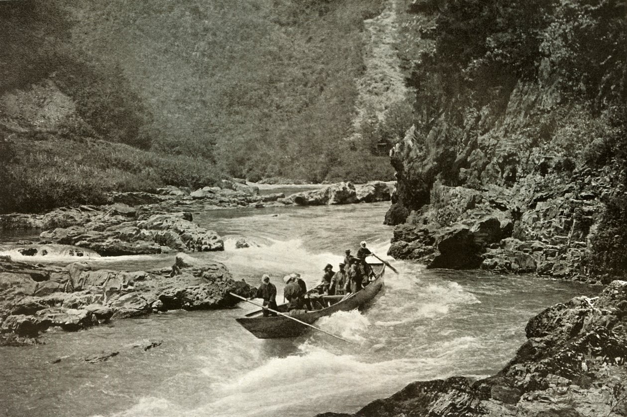 Discesa delle rapide del Katsura-Gawa, 1910 da Herbert Ponting