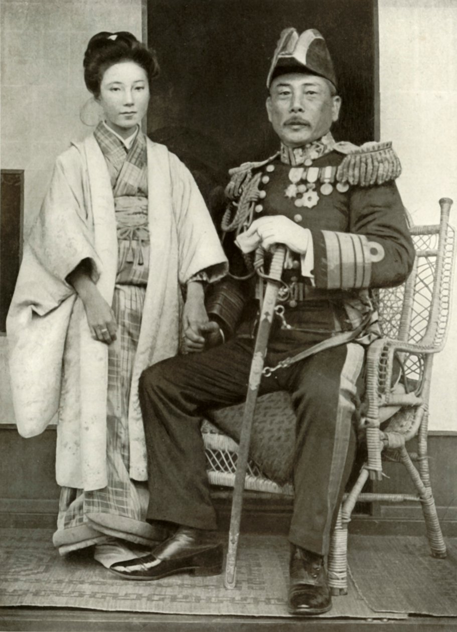 Viceammiraglio Kamimura e sua figlia Hoshiko, 1910 da Herbert Ponting