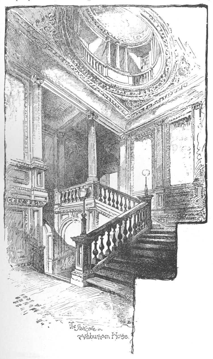 La scala, Ashburnham House, 1890 da Herbert Railton