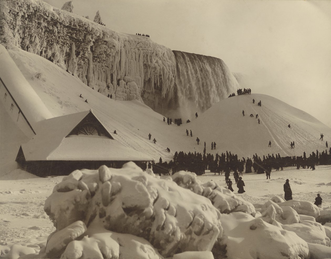 Vista delle cascate del Niagara in inverno da Herman F. Nielson