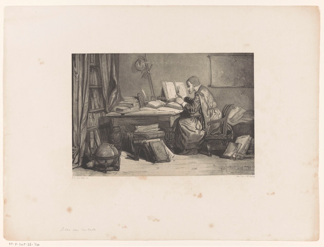 Studioso in uno studio da Herman Frederik Carel ten Kate